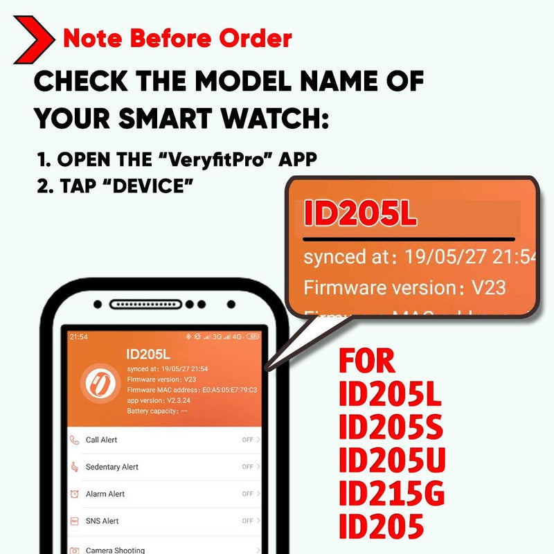ZURURU Veryfitpro ID205L, ID205S, ID205, ID205U 19mm Smart Watch Replacement Bands compatible with Letscom, Letsfit, Lintelek, Yamay, Willful Smart Watch Pink - BeesActive Australia