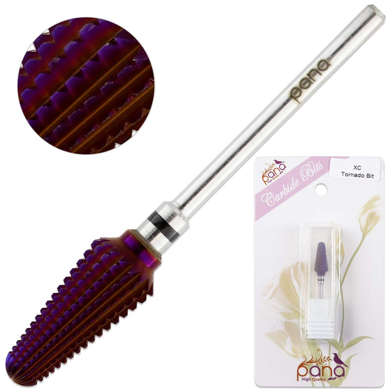 PANA Purple Tornado Nail Carbide Bit - Two Way Rotate use for Both Left and Right Handed - Fast remove Acrylic or Hard Gel - 3/32" Shank - Manicure, Nail Art, Drill Extra Coarse - BeesActive Australia