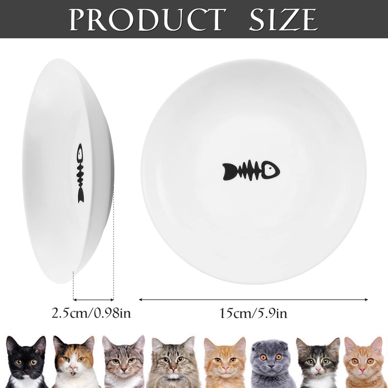 Peppapet Ceramic Cat Food Plates: Cat Wet Food Bowls/Whisker Fatigue Cat Dishes & Shallow Bowls for Kittens and Small Animals - BeesActive Australia