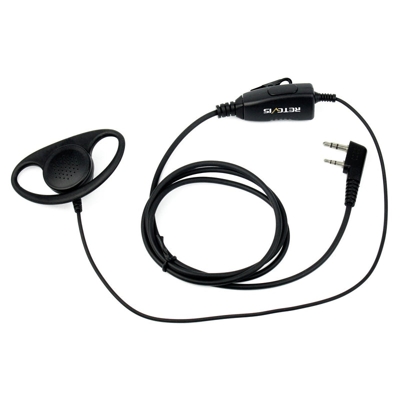 [AUSTRALIA] - Case of 10,Retevis Walkie Talkies Earpiece with Mic 2 Pin D-Type Headset for Baofeng UV-5R BF-888S Retevis H-777 RT22 RT27 RT-5R Kenwood 2 Way Radios 