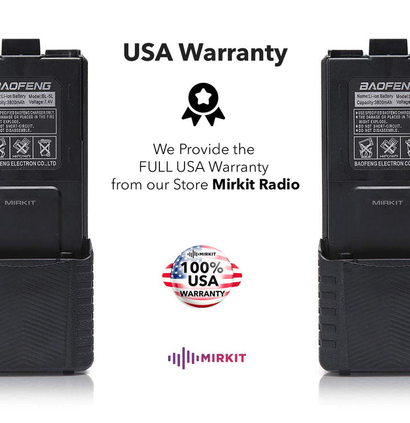 [AUSTRALIA] - 2pc BAOFENG BL-5 3800mAh Extended Batteries Compatible with UV-5R BF-8HP UV-5RX3 RD-5R UV-5RTP UV-5R+, UV-5X3, Rechargeable Extended BAOFENG Accessories Battery by Mirkit Radio 1* BL-8 3800 BLACK 