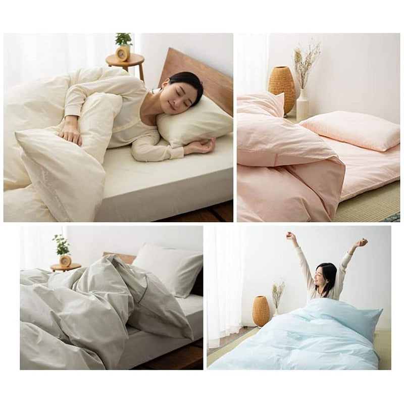 EMOOR Fitted Sheet for Japanese Futon Mattress PRESSO Twin/Twin-Long Made in Japan 100% Cotton (White), Tatami Floor Sleeping Mat Cover Twin/Twin-XL (41x85in) White - BeesActive Australia