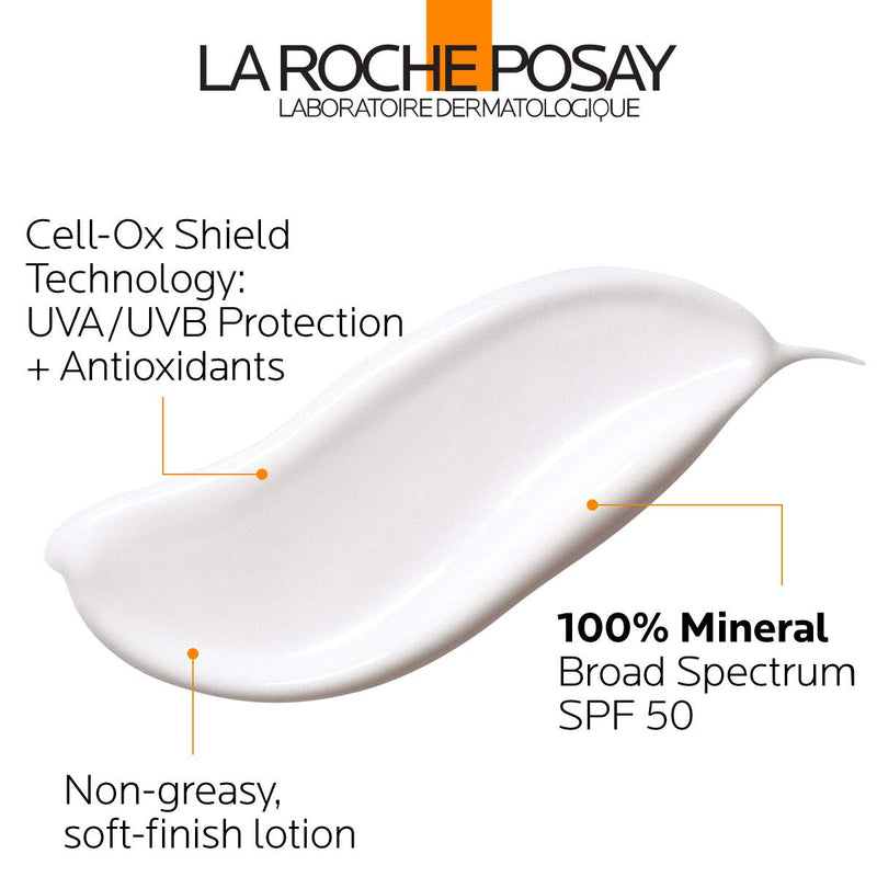 La Roche-Posay Anthelios Mineral Sunscreen Gentle Lotion Broad Spectrum SPF 50, Face and Body Sunscreen with Zinc Oxide and Titanium Dioxide, Oil-Free 3 Fl Oz - BeesActive Australia