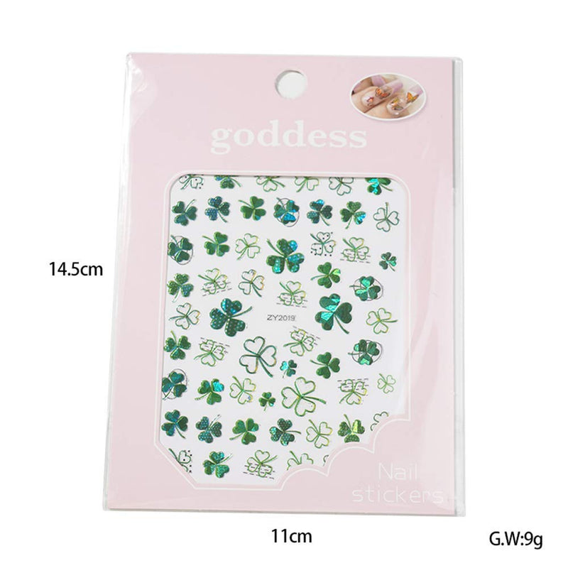 Shamrock Nail Art Sticker Decals 7Sheets St. Patrick's Day Clover Nail Decals 3D Self-Adhesive Shamrock Nail Art Supplies for Women Nail Decorations DIY Nail Accessories Manicure Designs Tips - BeesActive Australia