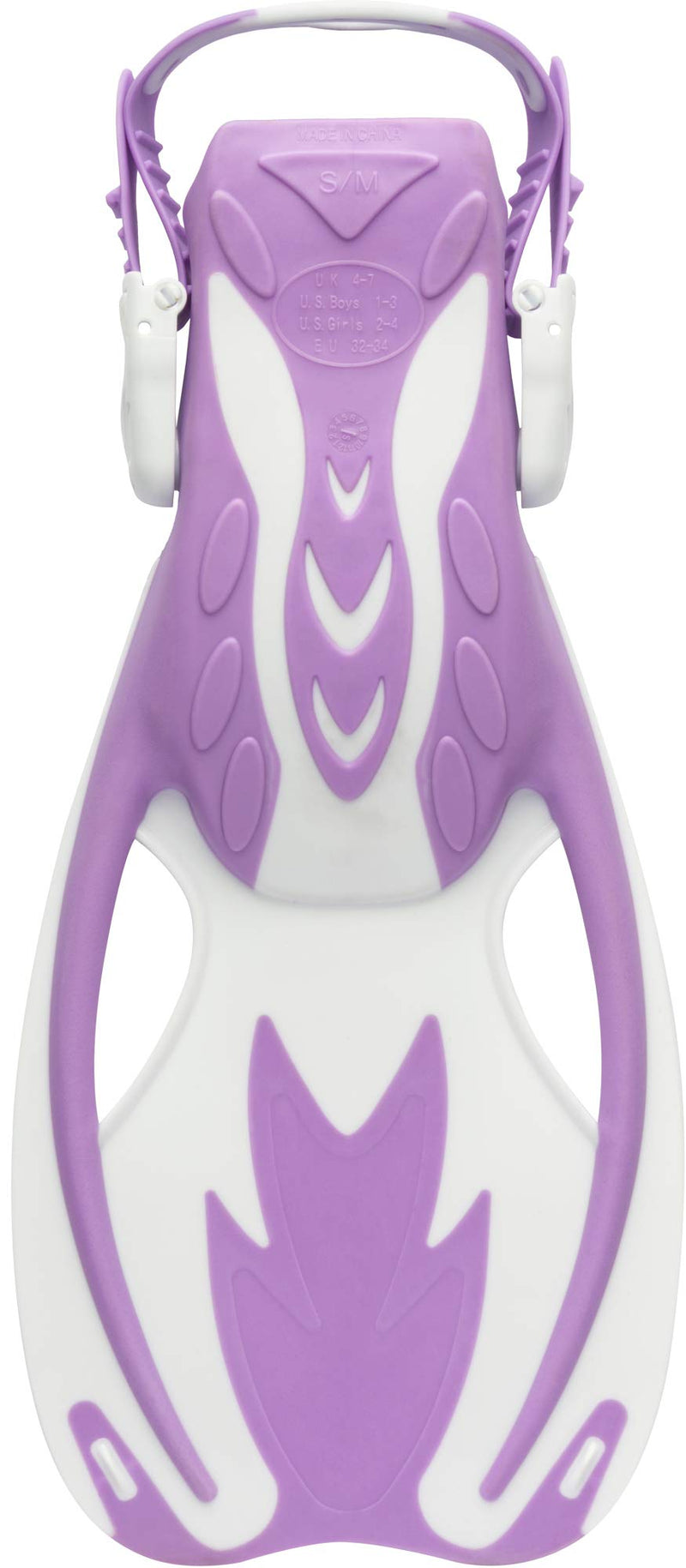 [AUSTRALIA] - Cressi Kids Snorkeling Gear for Children aged from 3 to 8 years old - Rocks: designed in Italy S/M | US Youth 1/3 | EU 32/34 Fins: Lilac/White 
