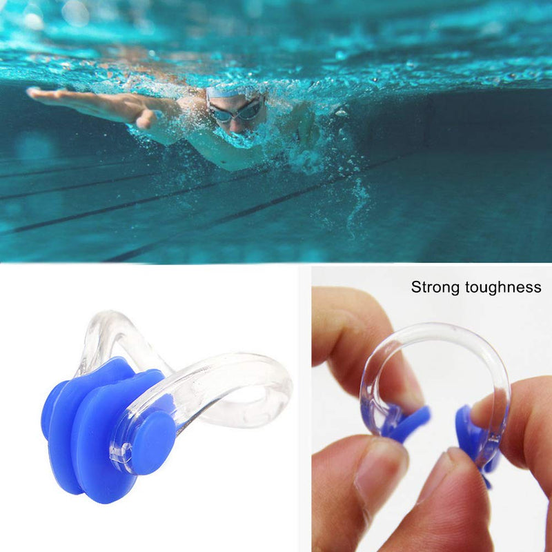 Wode Shop 14 Pieces Silicone Swimming Nose Clip, Waterproof Silica Gel Surfing Nose Plug Protector Soft Latex Plugs for Kids and Adults (Blue) - BeesActive Australia