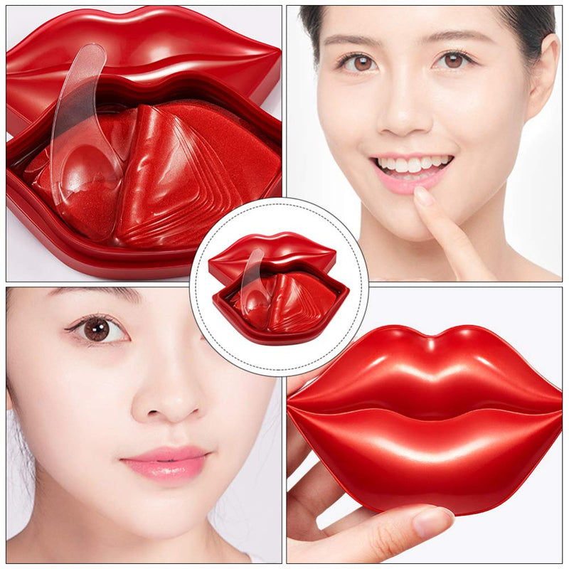 Healifty 20pcs Gel Lip Mask Crystal Lip Masks Lip Plumper Pads Gel Patch Lip Pads for Moisturizing Lip Remove Dead Skin Anti Chapped Anti-Aging - BeesActive Australia