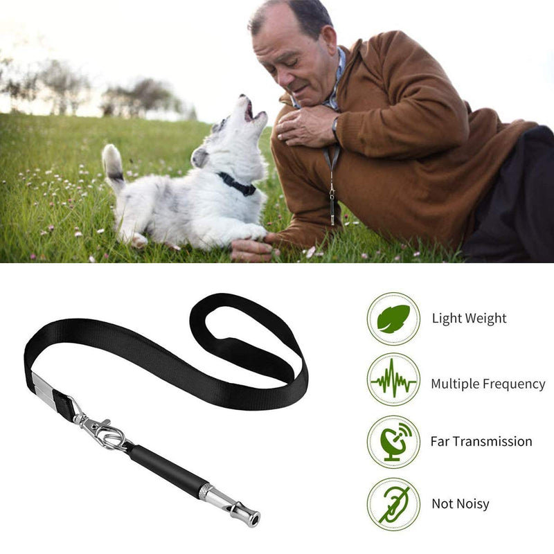 JYLM Dog Whistle, 2022 New 2PCS Ultrasonic Dog Whistle to Stop Barking Neighbors Dog, Professional Adjustable Silent Dog Whistle Training Tools for Dogs with Black Strap Lanyard, Medium - BeesActive Australia