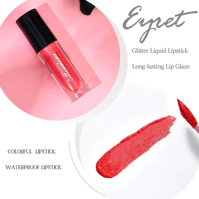 Eyret Gothic Waterproof Liquid Lipstick High Pigments Moisturizing Lip Gloss Long Lasting 24 Hour Lip Glaze Beauty Makeup Lipsticks for Women and Girls (Red6#) Red6# - BeesActive Australia