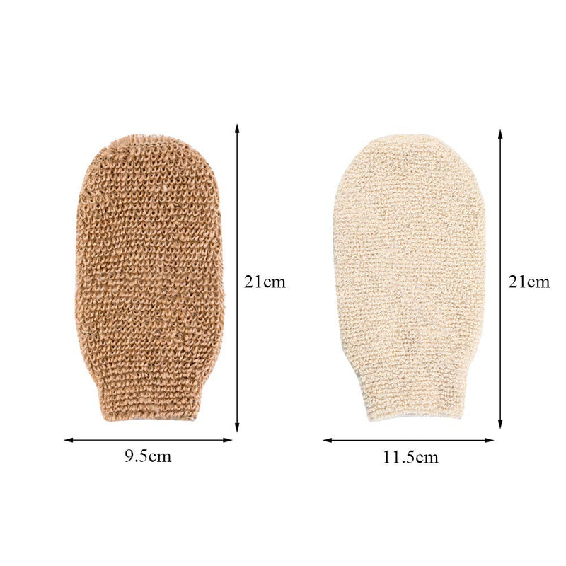 2 Pcs Bath Shower Gloves Exfoliating Gloves Natural Fiber Beauty Shower Body Gloves for Body Cleaning Exfoliation - BeesActive Australia