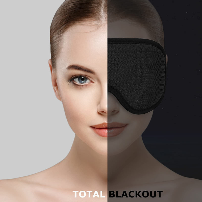 WAOAW Sleep Mask for Women Men, Eye Mask Sleeping of 3D Light Blocking Blindfold(Black) Black - BeesActive Australia