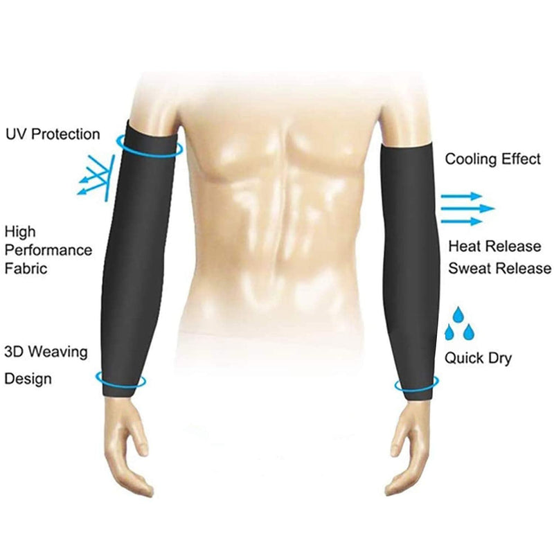 YQXCC 4 Pairs UV Sun Protection Arm Sleeves - Tattoo Cover Up - UPF 50 Sports Compression Cooling Sleeve for Men & Women 1 Pair Black, 1 Pair Blue, 1 Pair Orange, 1 Pair Green - BeesActive Australia