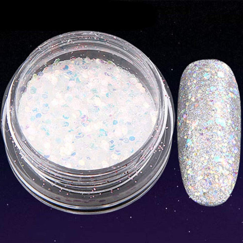 WOKOTO 8Pcs Nail Art Glitter Powder Dust With Different Colors Rose Gold Purple Red Nail Sequins Flakes Set - BeesActive Australia