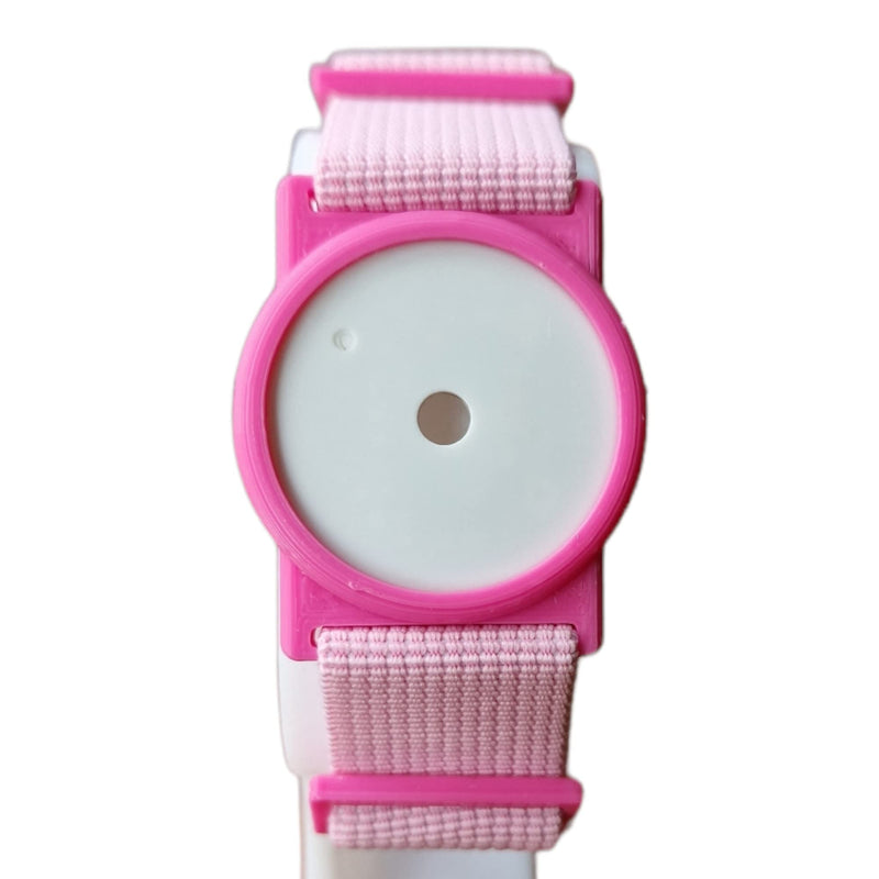CGM Clips UK - Sensor Armband Holder/Protector Compatible with Freestyle Libre 1/2 - Pink w Pink Straps - BeesActive Australia