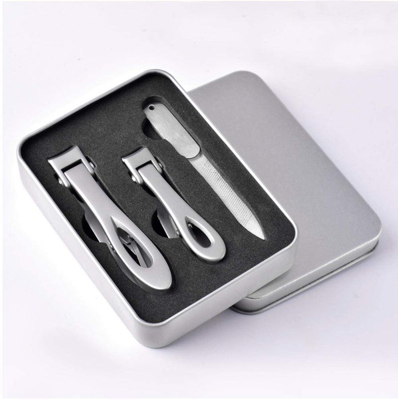 Nail Clippers Set for Thick Nails,Wide Jaw Opening Stainless Steel Fingernail and Toenail Clippers for Thick Nail with Nail File, Slant Edge Cutter for Ingrown Manicure, Men & Women (Silver 1) Silver 1 - BeesActive Australia