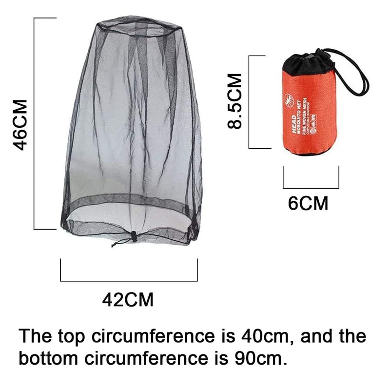 2PCS Midge Head Net with Storage Bag Face Net Mesh Nylon Mosquito Head Net for Outdoor Hiking Camping Climbing Fishing and Walking - BeesActive Australia