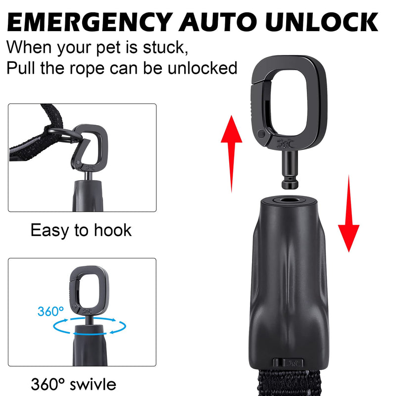 Emergency Auto Unlock Dog Leash, SLGOL 4-5FT Heavy Duty Elastic Bungee Dog Leash with Car Seatbelt, Shock Absorbing, with Comfortable Padded Handle and Traffic Handle Suitable for Dog Training Orange - BeesActive Australia