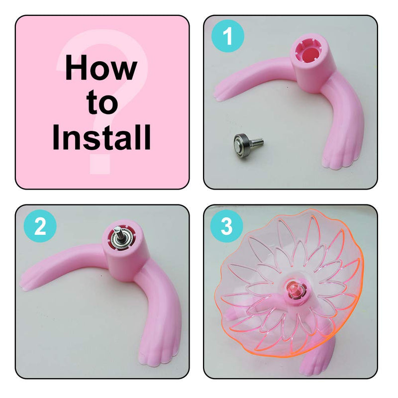 WishLotus Hamster Flying Saucer, Hamster Running Wheel Transparent Plastic Exercise Running Spinner Sports Wheel for Small Pet Like Hamster, Guinea Pig, Gerbils, Chinchillas Pink - BeesActive Australia
