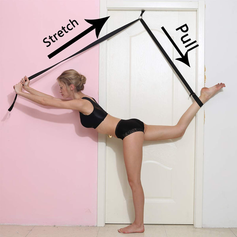 [AUSTRALIA] - tchrules Leg Stretcher, Door Flexibility & Stretching Leg Strap - Great for Ballet Cheer Dance Gymnastics or Any Sport Leg Stretcher Door Flexibility Trainer Premium Stretching Equipment black 