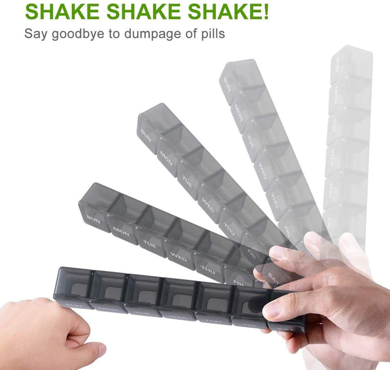 SUKUOS Pill Box Organiser 2PC, 7 Day 1 Times Extra Large Weekly Pill Organiser, BPA Free for Vitamins, Fish Oils, Travel, Supplements and Medication - BeesActive Australia