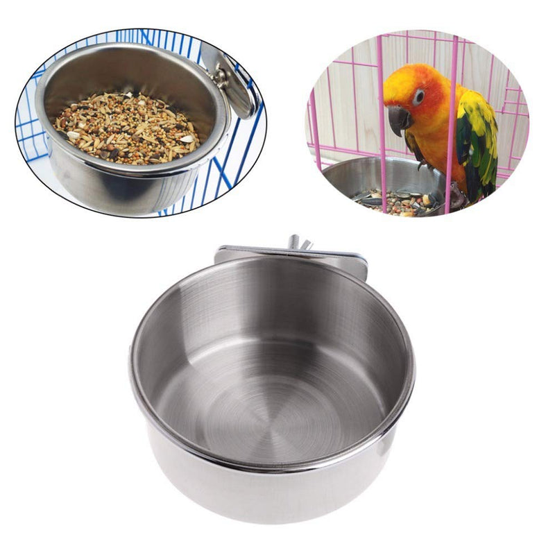 Old Tjikko Pet Feeder Water,10oz 20oz 30oz Bird Hamster Small Animal Cup with Holder,Stainless Steel Cage Coop Hook Cup for Small Animal Cage Bowl 2pc-10oz Stainless Steel Bowl - BeesActive Australia