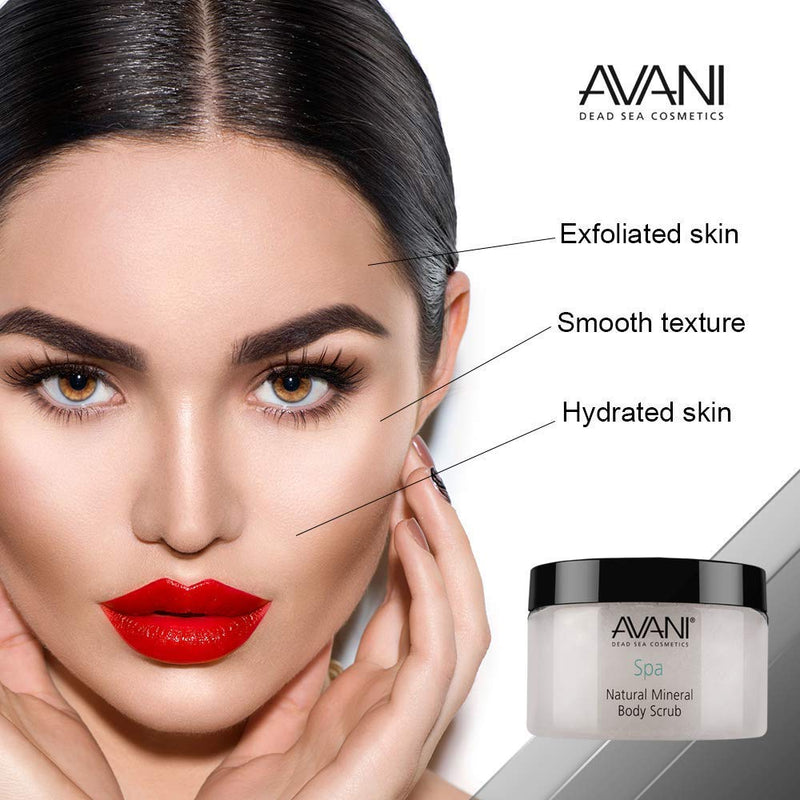 Avani Natural Mineral Body Scrub - Dead Sea Salt, Vitamin E, Jojoba, Sunflower, Sweet Almond - Exfoliating Formula for All Skin Types - Citrus/Vanilla Citrus & Vanilla - BeesActive Australia