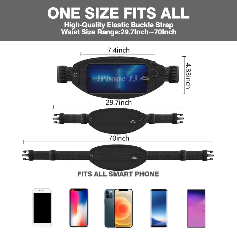UPTARD Running Belt, Running Fanny Pack Women, Whole Bag Reflective, Running Belt for Men, Running Fanny Pack, Runners Belt, Phone Holder for Running, Running Belt for Women, Running Waist Belt(black) black - BeesActive Australia