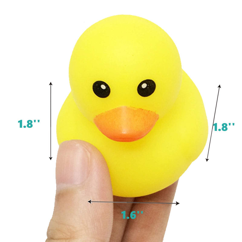 WAMSOLE Bath Duck Toys 36 PCS Mini Rubber Ducks Squeak and Float Duckies Baby Shower Toy Party Decoration for Toddlers Boys Girls (1.8''-36pcs) - BeesActive Australia
