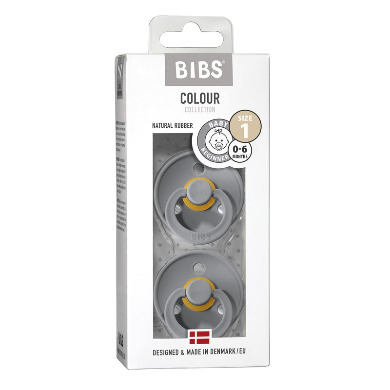 BIBS Pacifiers | Natural Rubber Baby Pacifier | Set of 2 BPA-Free Soothers | Made in Denmark | Cloud | Size 0-6 Months - BeesActive Australia