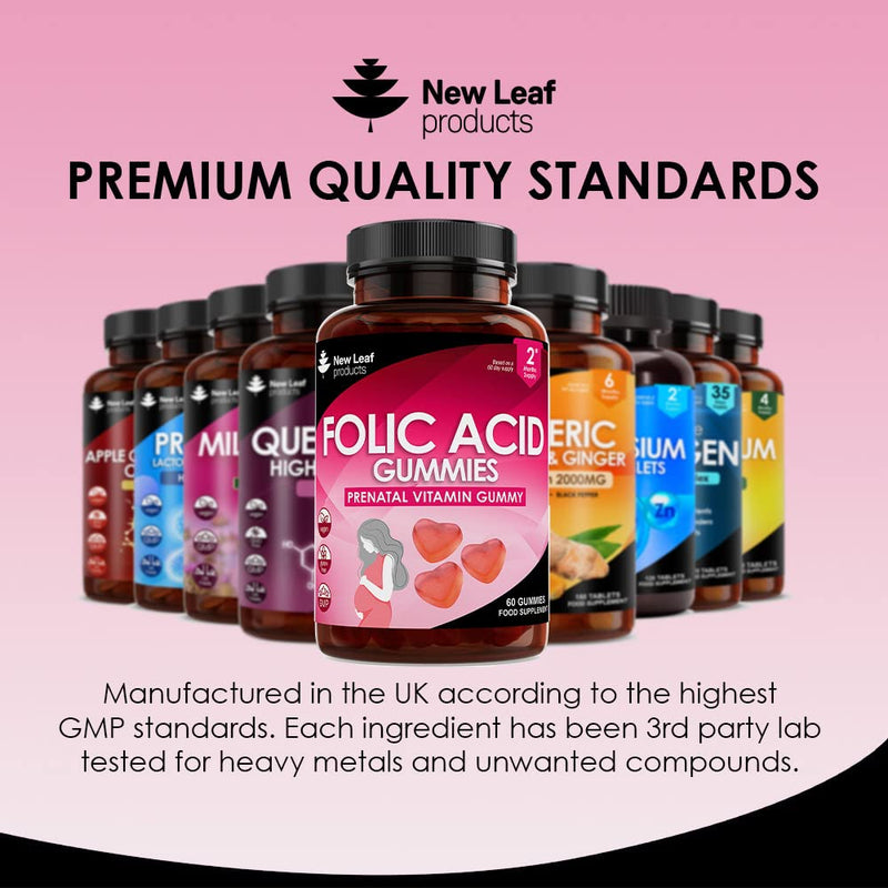 Folic Acid Pregnancy Gummies High Strength Folate Vitamins - Chewable Folic Acid Vegan Prenatal Vitamins for Women 400mcg, Vitamin B9 Prenatal Conception - Pregnancy Supplements, Real Fruit Juice Strawberry - BeesActive Australia