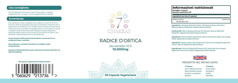 7C Stinging Nettle Root | 90 High Strength Stinging Nettle Root Capsules - 5000mg Nettle Root per Serving from 10:1 Extract | Non-GMO, Gluten & Allergen Free | ISO Certified & Manufactured in The UK - BeesActive Australia
