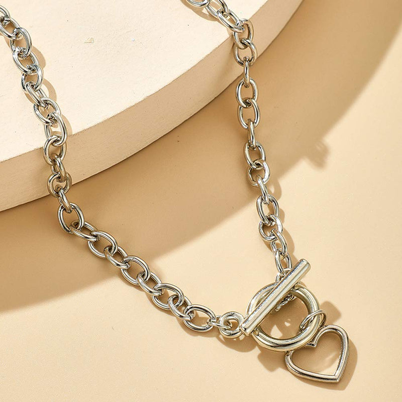 Missgrace Dainty Love Layered Choker Necklaces Handmade Love Pendant Multilayer Adjustable Layering Chain Silver Necklaces Set for Women Girls - BeesActive Australia