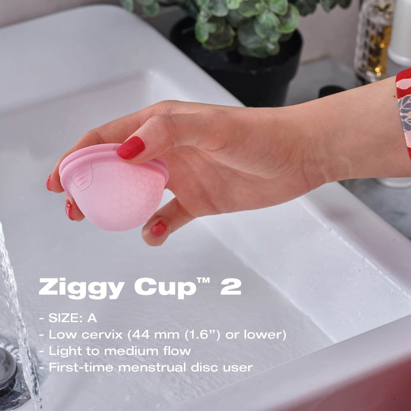 Intimina Ziggy Cup 2 - New Generation Ultra-Thin Flat-Fit Reusable Menstrual Disc (Size A) Size A - BeesActive Australia