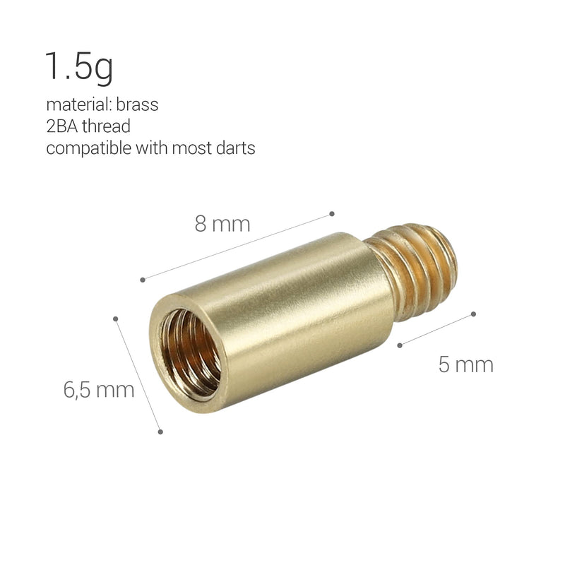 kwmobile 0.05oz Dart Weights - Set of 3X Brass 1.5 Gram Weights for Darts with 2BA Threads Dart Accessories - Gold - BeesActive Australia