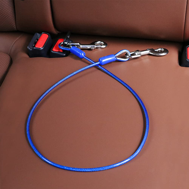 Petbobi Dog Car Tether 16/24/32 inch, Chew Proof Dog Safety Car Seat Belt, Metal Vehicle Harnesses Restraint with Double Clips and Latch Attachment, Car Leash for Small Medium Large Dogs 32inch - BeesActive Australia