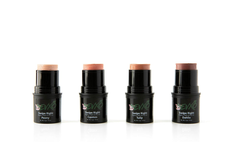 EVXOs Swipe Right Lip and Cheek Tint - Organic Cream Blush Makeup Stick For Mature Skin (Peony) - BeesActive Australia