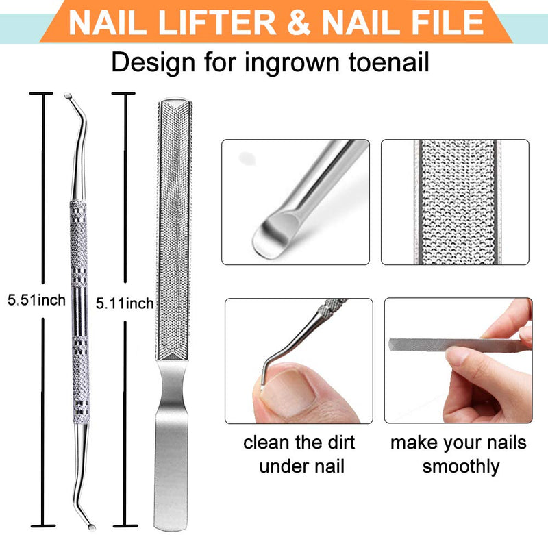 Kimihome Ingrown Toenail Treatment(7PCS), Professional Toenail Clippers, Ingrown Toenail Treatment Pedicure for Ingrown & Thick Nail, Stainless Steel Ingrown Toenail Tools - BeesActive Australia