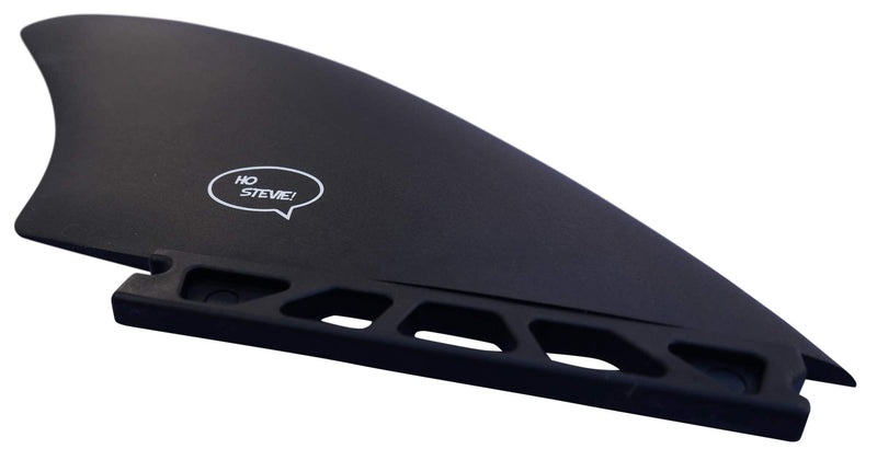 Ho Stevie! Surfboard Twin Keel Fins (2 Fins) - Twin Tab or Single Tab Sizes, with Fin Bag, Screws, Wax Comb and Fin Key - Fins for Fish Surf Boards Black - BeesActive Australia