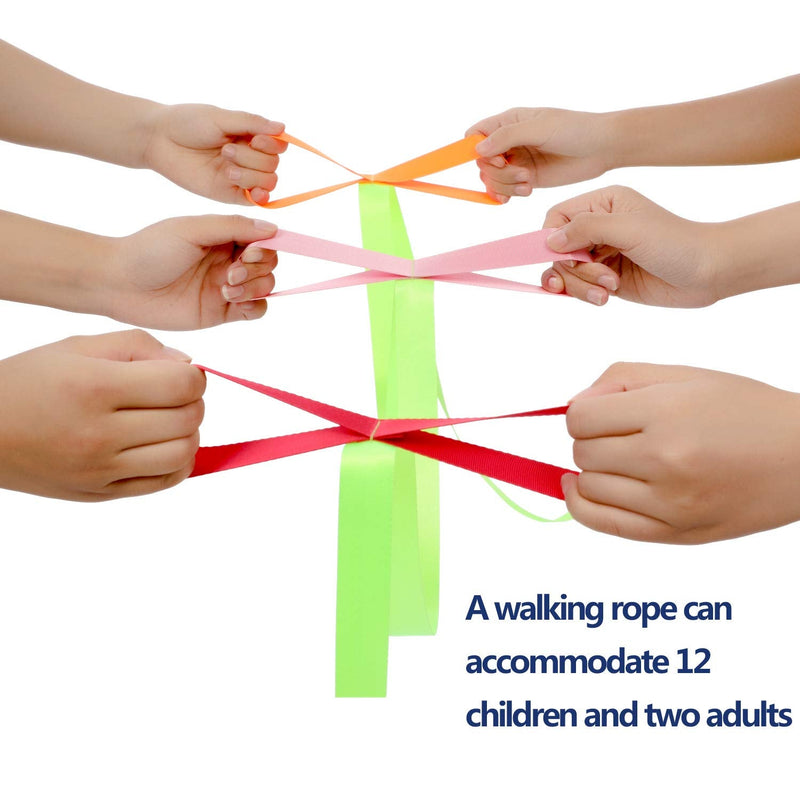 TecUnite 2 Packs Short Walking Rope with 12 Handles for Preschool Children Toddlers Daycare Schools Teachers Color 2 - BeesActive Australia