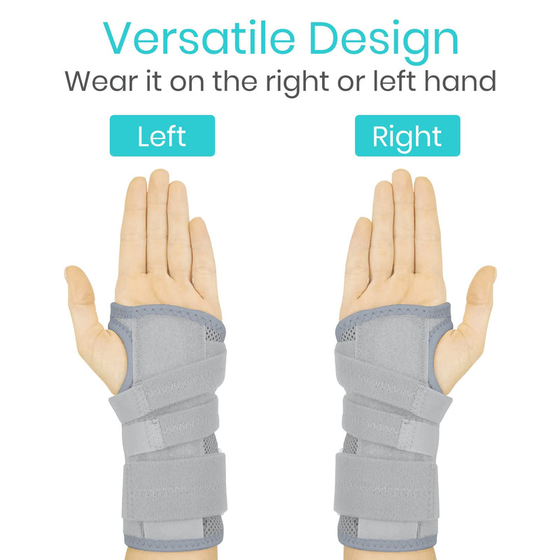 Vive Carpal Tunnel Wrist Brace (Left or Right) - Arm Compression Hand Support Splint - for Men, Women, Kids, Bowling, Tendonitis, Arthritis, Athletic Pain, Sports, Golf - Universal Adjustable Fit Grey - BeesActive Australia