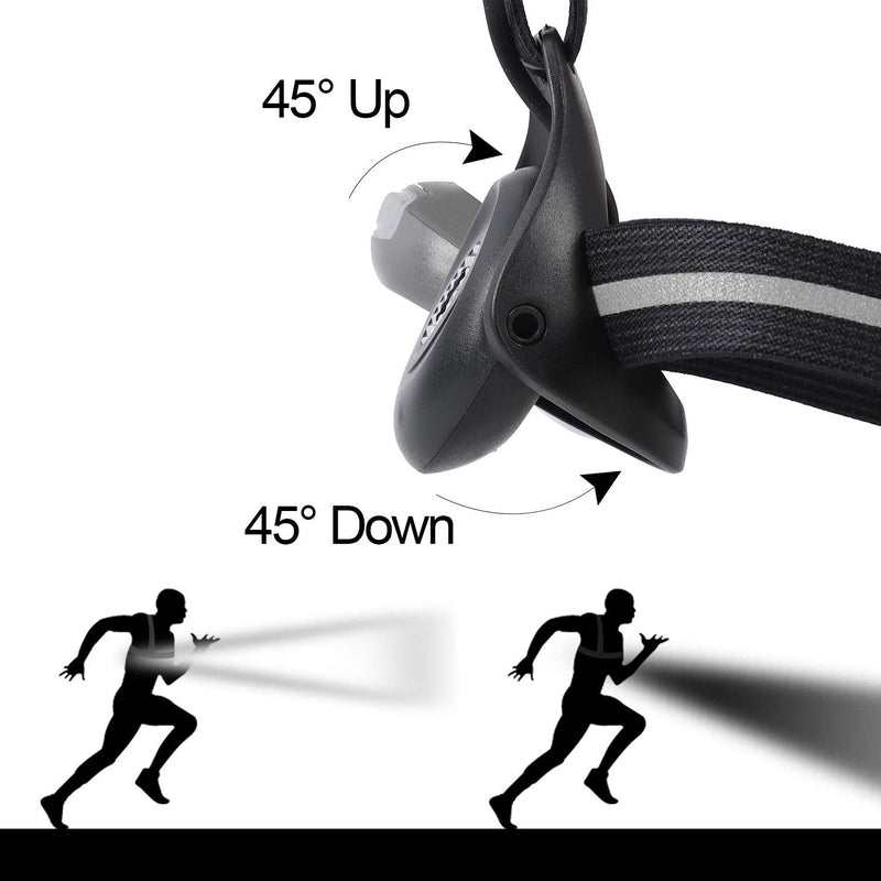 West Biking Night Running Lights, USB Rechargeable Chest Light with 90° Adjustable Beam Angle, 500 Lumens Waterproof Ultra Bright SafetyLamp with Reflective Straps for Runner black - BeesActive Australia