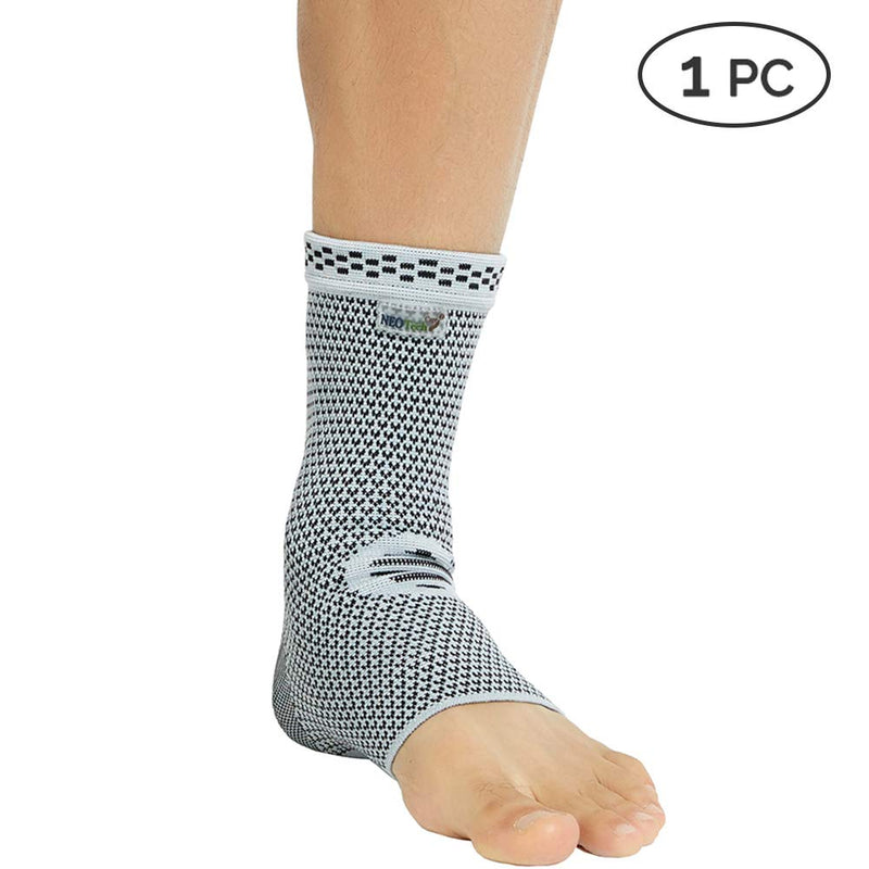 NeoTech Care Ankle Support Brace, Bamboo Fiber, Gray (Size XS, 1 Unit) X-Small (Pack of 1) - BeesActive Australia