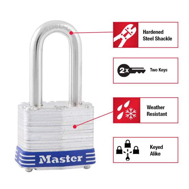 Master Lock 3TRILF Outdoor Padlock with Key, 3 Pack Keyed-Alike 3 Pack - Keyed Alike - BeesActive Australia