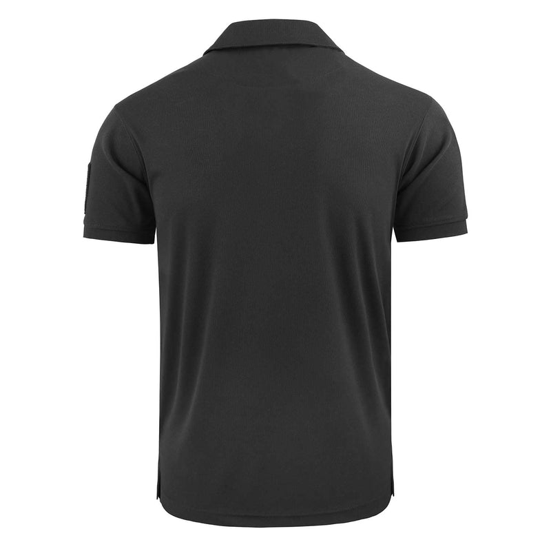 LAIWANG Men's Outdoor Performance Tactical Polo Shirts Short Sleeve Moisture Wicking Sports Golf Tennis T-Shirt Small Black - BeesActive Australia