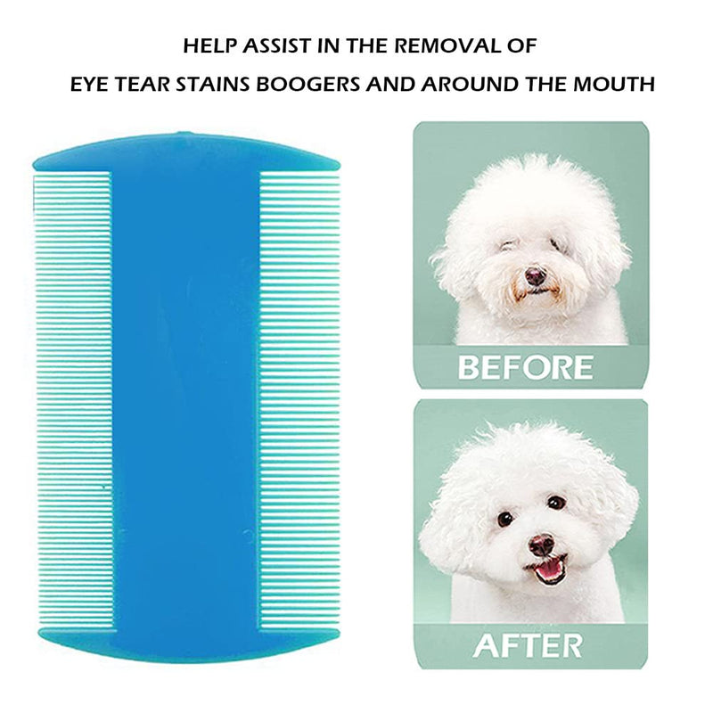 SKYPIA 4 Packs Pet Lice Combs Set for Dog Cat Puppy Tear Marks Pet Hair Remover Flea Tick Lice Dandruff Remover Dog Grooming Supplies - BeesActive Australia