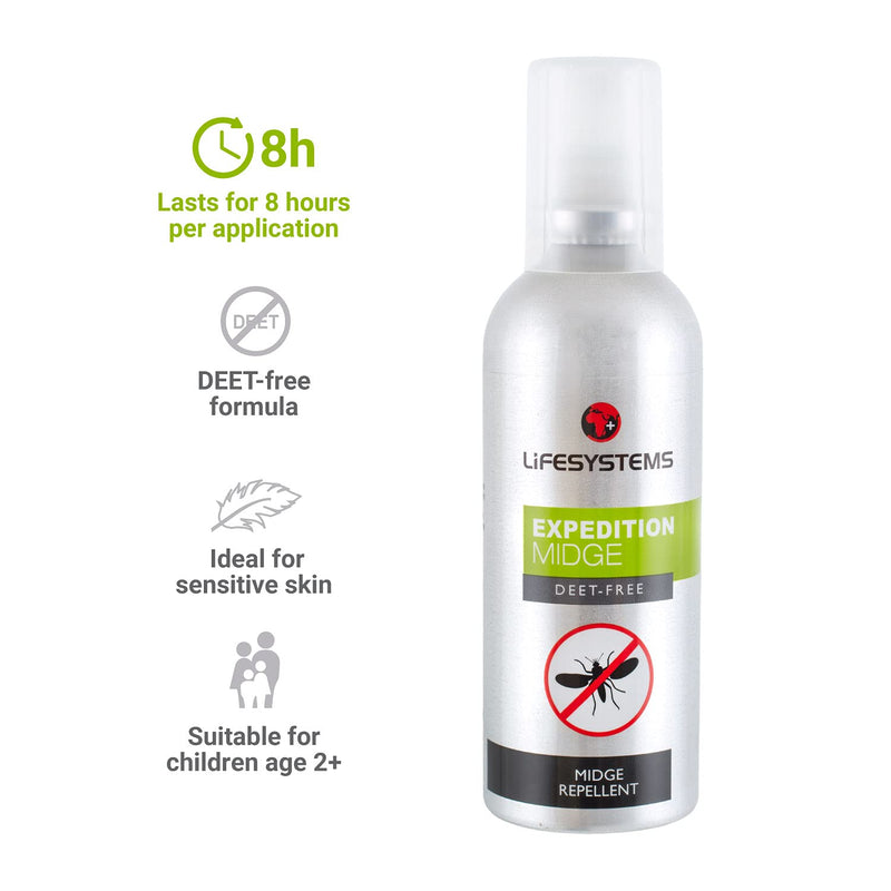 Lifesystems Deet Free Midge & Insect Repellent, Long Lasting For Sensitive Skin | Repels Midges, Mosquitoes, Ticks Midge Repellent - BeesActive Australia