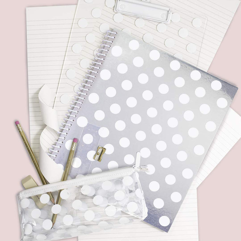 Kate Spade New York Large Spiral Notebook, 11" x 9.5" with 160 College Ruled Pages, Jumbo White Dot - BeesActive Australia