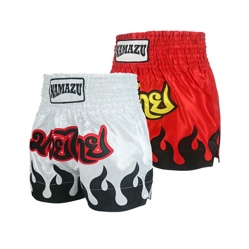 [AUSTRALIA] - NAMAZU Muay Thai Shorts for Men and Women, High Grade MMA Gym Boxing Kickboxing Shorts. 1white S- FIT WAIST 24"-26" 