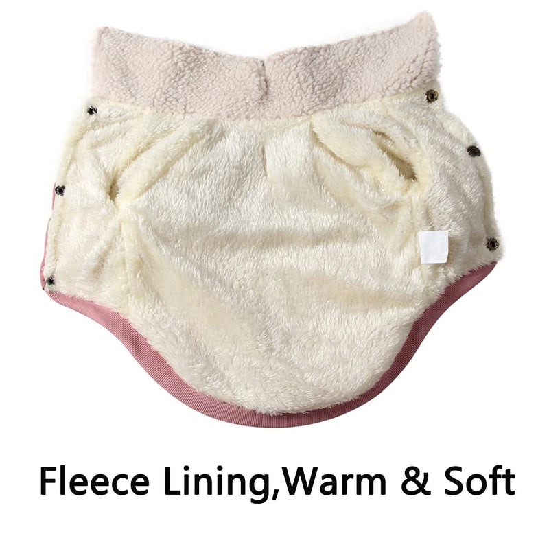 vecomfy V-Collar Dog Coats for Small Dogs Fleece Lining Warm Puppy Jacket for Cold Winter Pink - BeesActive Australia