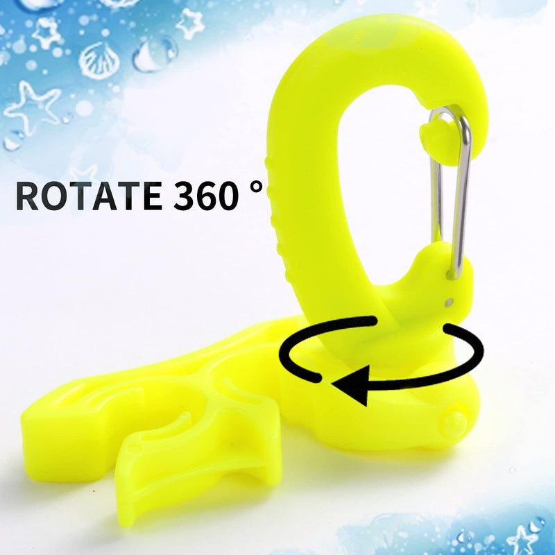Yizerel 2 Packs Scuba Hose Clip Scuba Diving Hose Holder Clip, Double BCD Dive Hose Holder with Snap Hook Buckle for Snorkeling Scuba Diving Accessories - BeesActive Australia